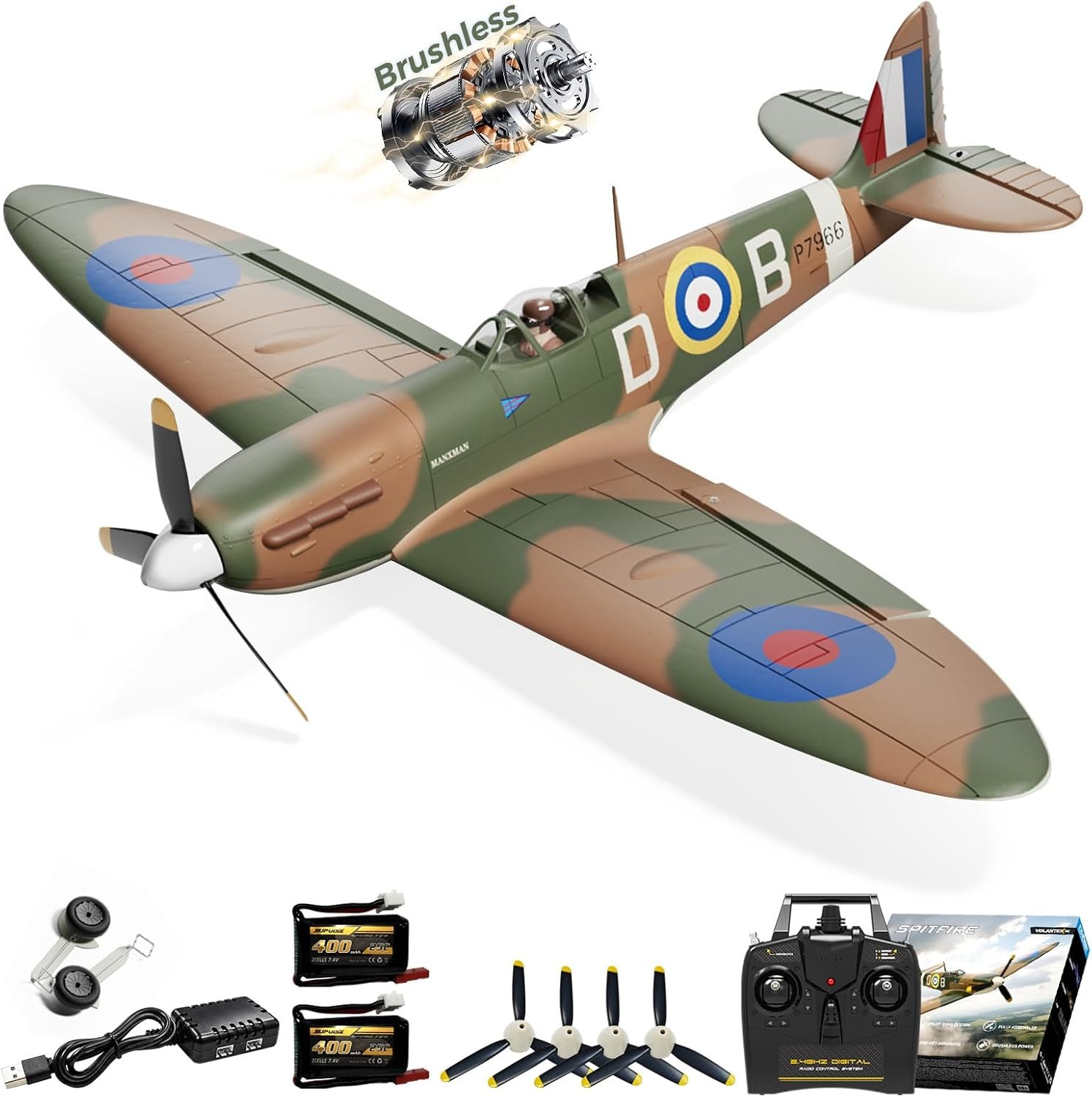 Rc Planes Horizon Hobby - Avión RC sin escobillas VOLANTEXR Spitfire