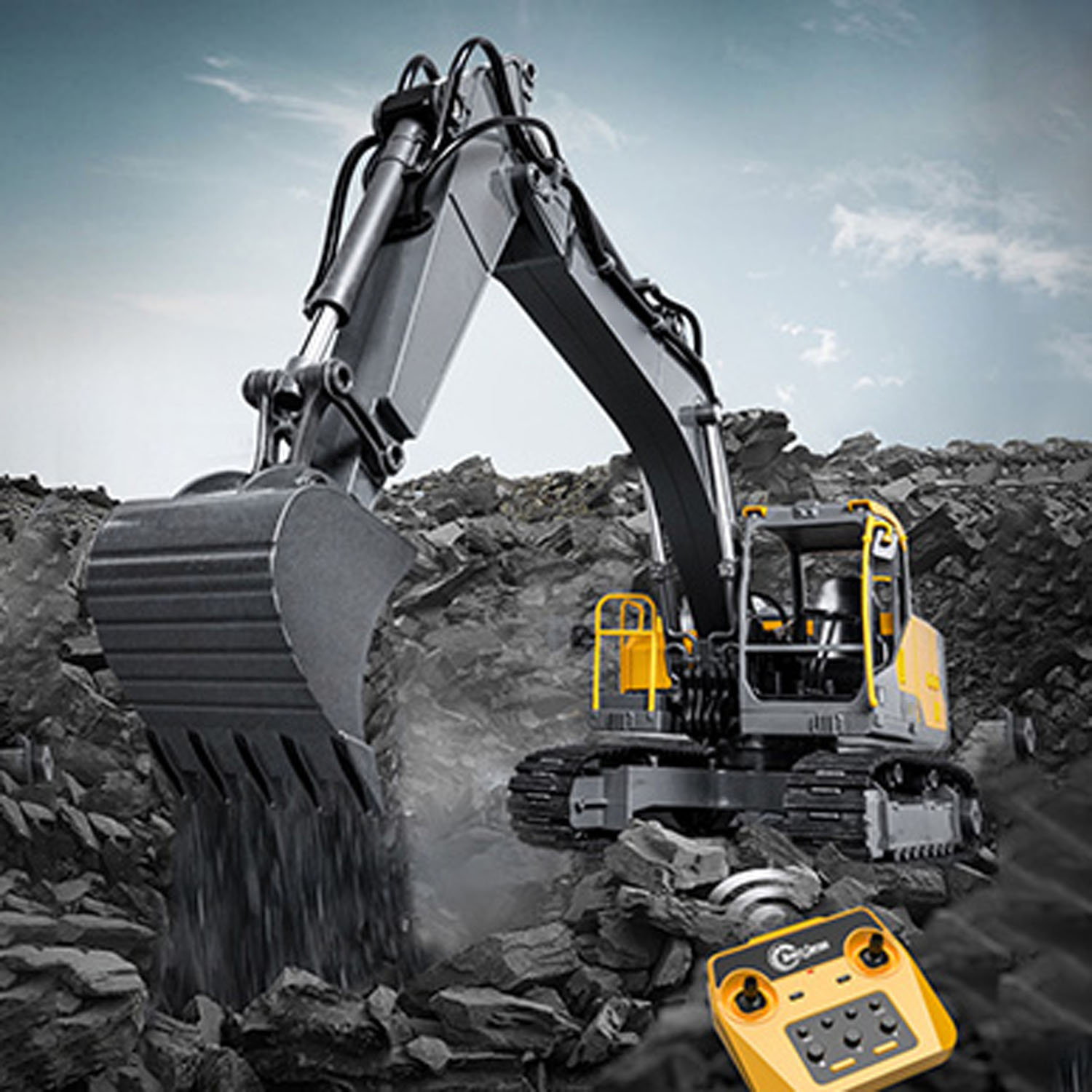 Rc Hobby Excavator - 1/16 DoubleE E598 003 elevación eléctrica