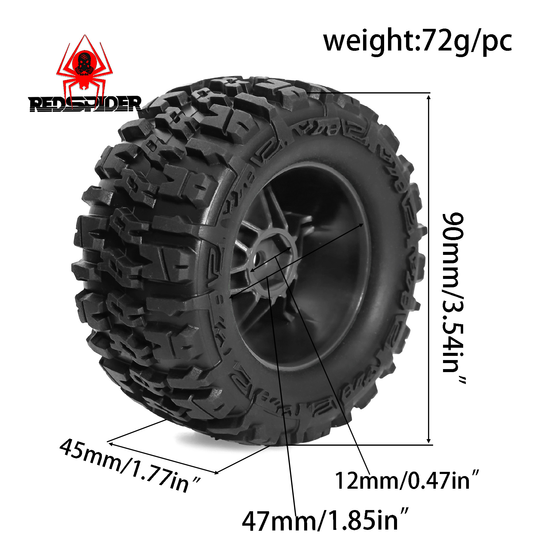Neumáticos de goma antidesliza - Rc Truck Monster reseña y precio