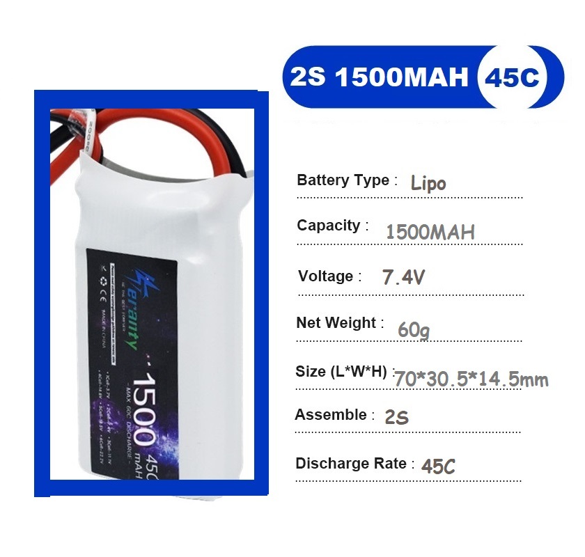 2 uds 7,4 V Lipo 2S batería 15 - Rc Hobby Usa reseña y precio