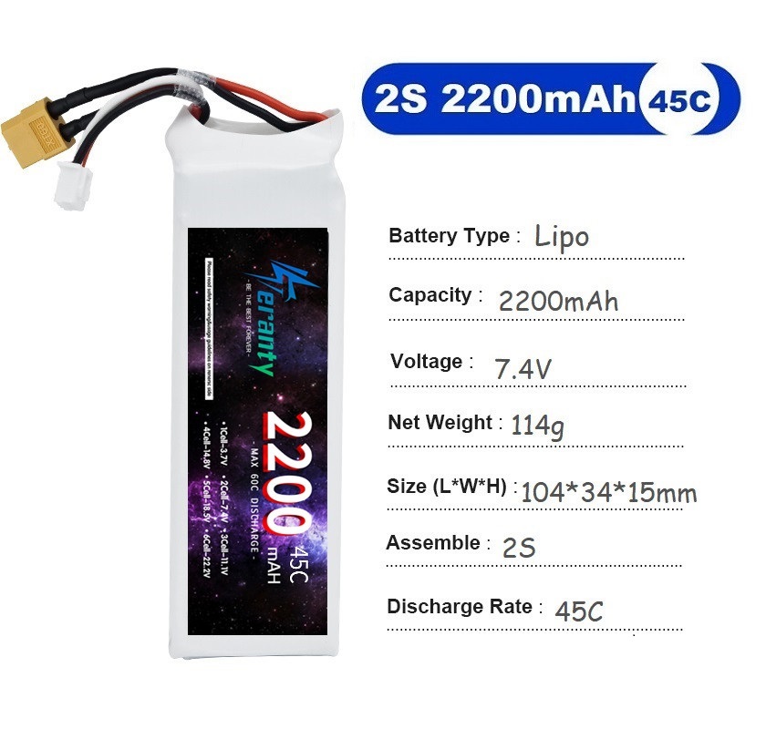 2 uds 7,4 V Lipo 2S batería 15 - Rc Hobby Usa reseña y precio